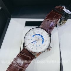 Đồng Hồ Nam GEVRIL GV2 Men's Giromondo Silver Dial Brown Calfskin Leather Watch, Size 42mm