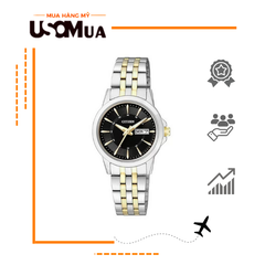 Đồng Hồ CITIZEN Quartz Black Dial Two-tone Ladies Watch EQ0608-55E
