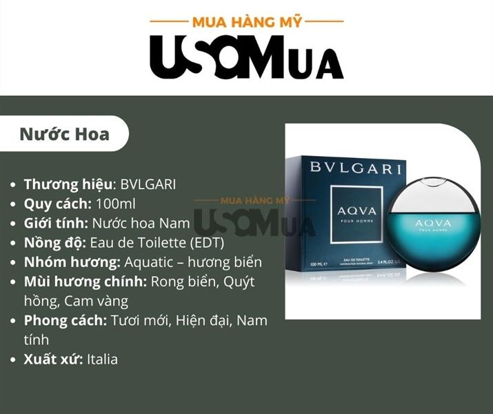 Nước Hoa BVLGARI Aqva Pour Homme EDT