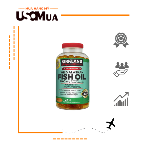 Viên Uống KIRKLAND Wild Alaskan Fish Oil 1400mg