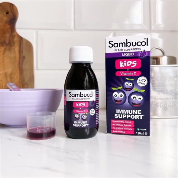 Siro Tăng Sức Đề Kháng SAMBUCOL Liquid Kids + Vitamin C Immune Support For 1-12 Years