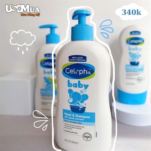 Tắm Gội CETAPHIL Wash & Shampoo With Natural Calendula , 399ml
