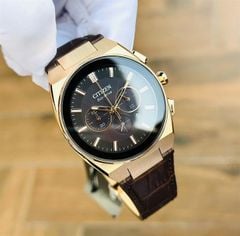 Đồng Hồ CITIZEN Axiom SC Black Dial Leather Strap CA4583-01E