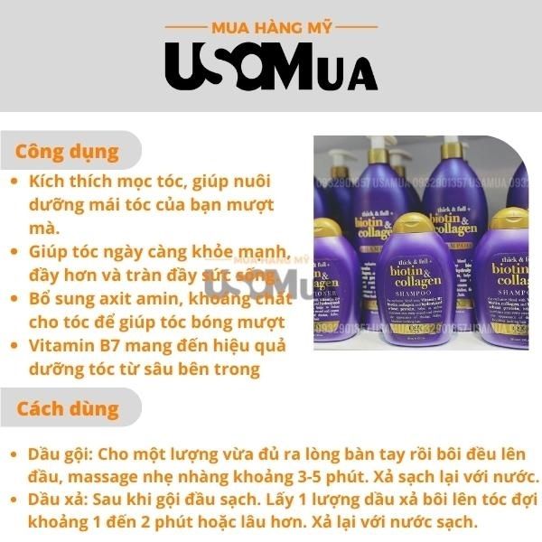 Dầu Xả OGX Thick - Full Biotin & Collagen