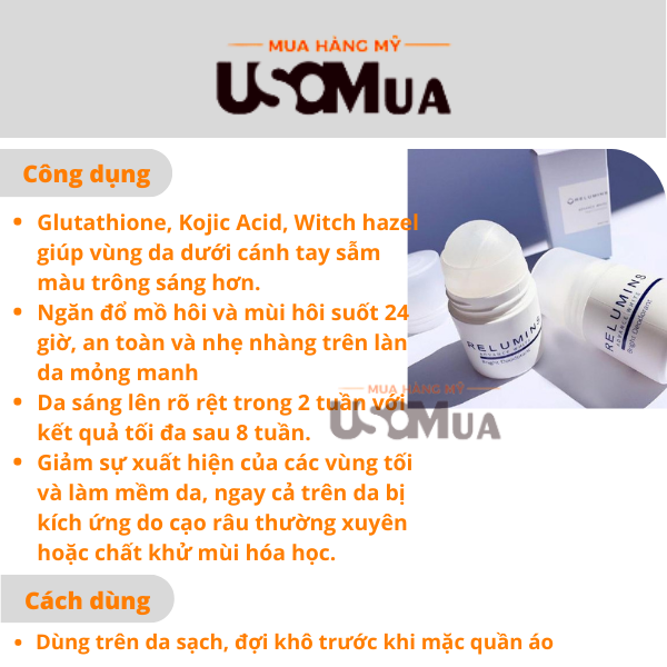 Lăn Khử Mùi RELUMINS Advance White, 50ml