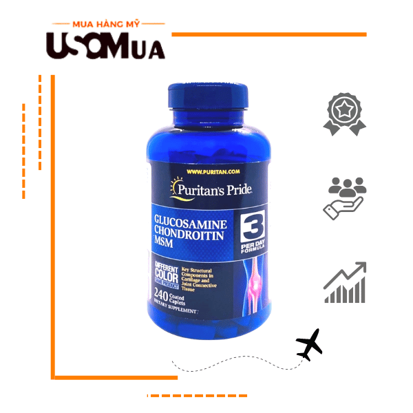 TPCN PURITAN'S PRIDE Glucosamine Chondroitin MSM 240 Coated Caplets
