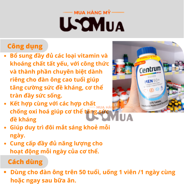 Viên Uống CENTRUM Silver Men 50+ New Formula