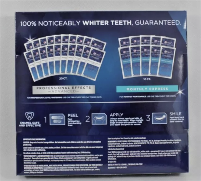 Set Dán Trắng Răng CREST 3D Whitestrips Up To 32 Levels Whiter Teeth