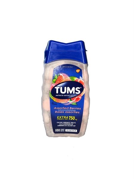 Viên Nhai Hỗ Trợ Đau Dạ Dày TUMS Assorted Berries Extra Strength-Fort 750mg