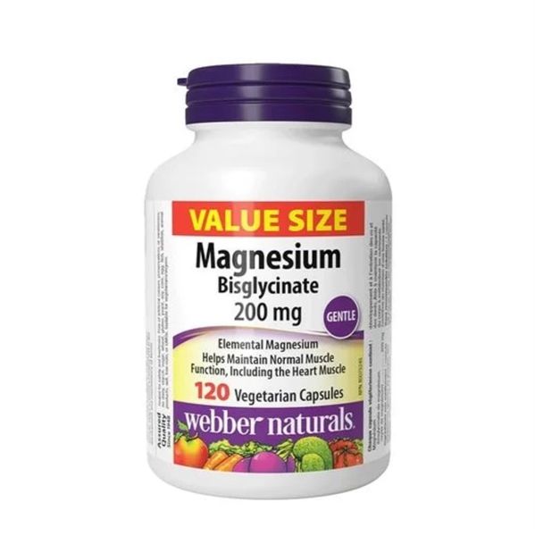 Viên Uống WEBBER NATURALS Magnesium Bisglycinate 200mg