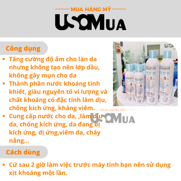 Xịt Khoáng EVOLUDERM Eau Pure Atomiseur