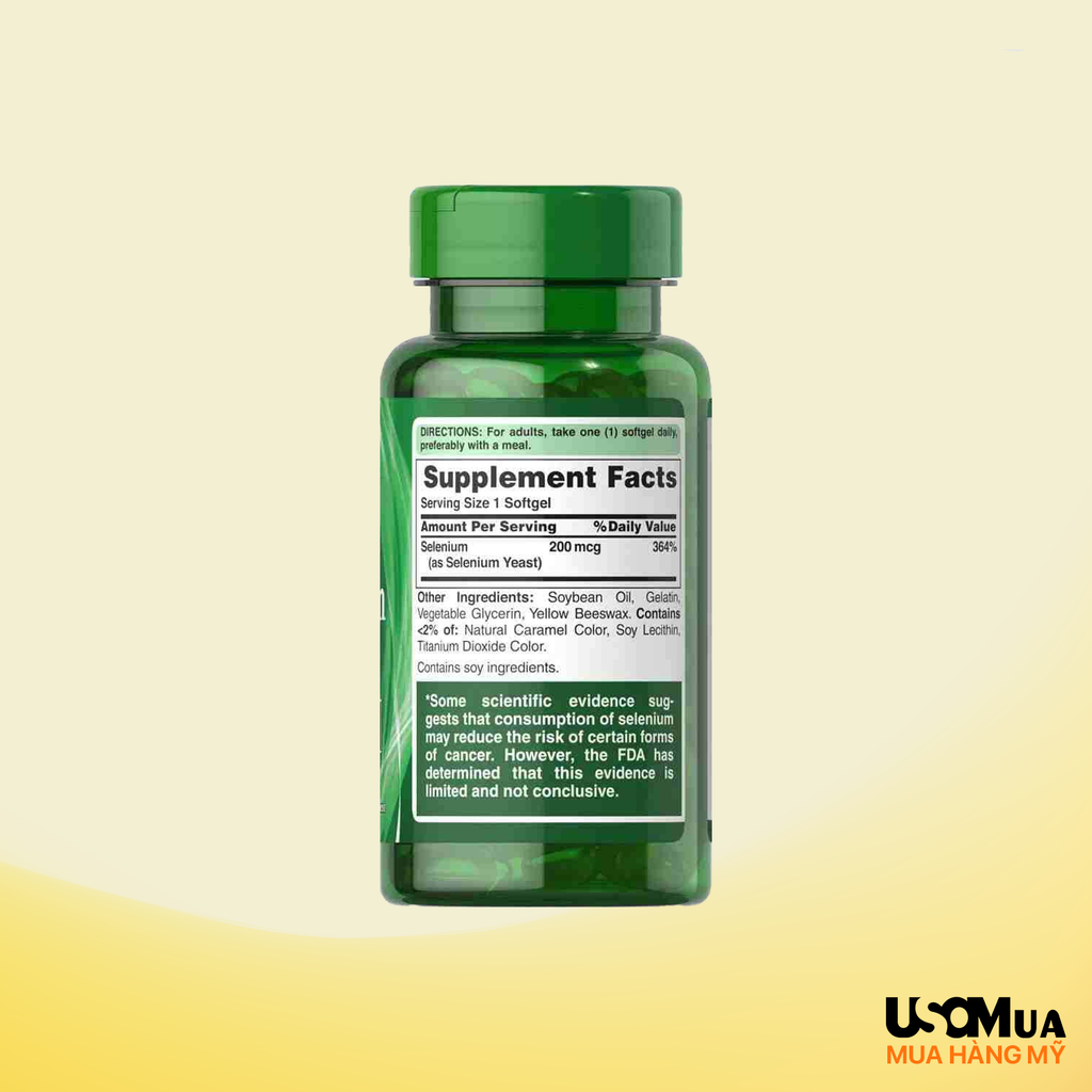 Viên Uống PURITAN’S PRIDE Absorbable Selenium 200mcg