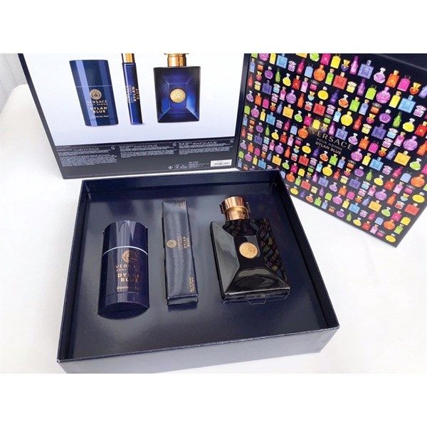 Set Nước Hoa VERSACE Pour Homme Dylan Blue, EDT 100ml + Deodorant Stick 75ml + EDT 10ml