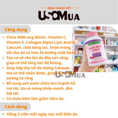 Viên Uống Hair, Skin & Nails NATURE'S BOUNTY Extra Strength With Biotin 5000mcg