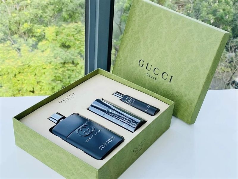 Set Nước Hoa Nam GUCCI Guilty Pour Homme EDP 90ml + EDP 15ml + Lăn Khử Mùi 75ml