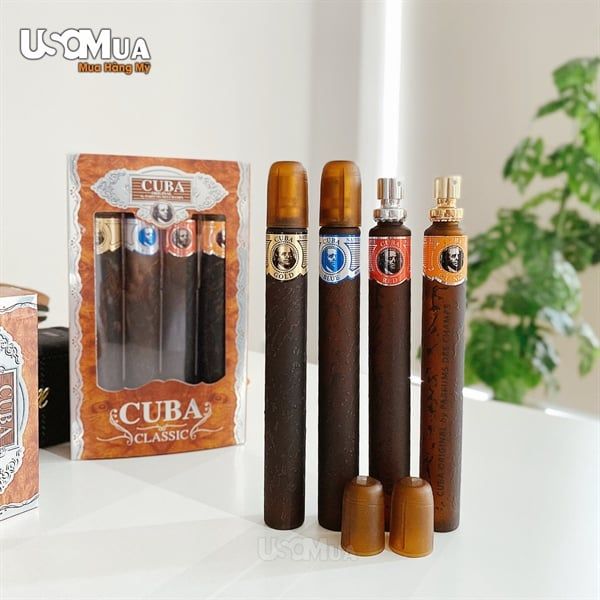 Set Nước Hoa Nam CUBA Classic EDT Cuba Gold 35ml + Blue 35ml + Red 35ml + Orange 35ml