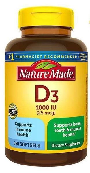 Viên Uống Bổ Sung NATURE MADE Vitamin D3 1000 IU