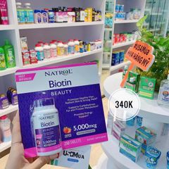 Viên Nhai Kích Mọc, Giảm Rụng Tóc NATROL Biotin Beauty 5000mcg