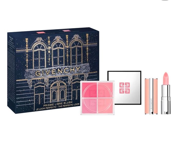 Set Má Hồng + Son Mini GIVENCHY Prisme Libre Blush 2 Taffetas Rosé + Son Mini Rose Perfecto 001
