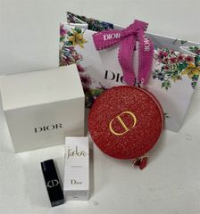 Set DIOR Trousse Vanity CNY 2025 J'adore EDP 5ml + Rouge Dior 999 Velvet 1.5g + Túi Lunar New Year