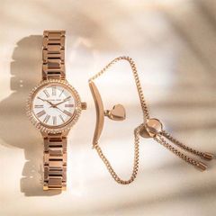 Set Đồng Hồ Nữ MICHAEL KORS Taryn Quartz Watch Stainless-Steel-Plated Strap