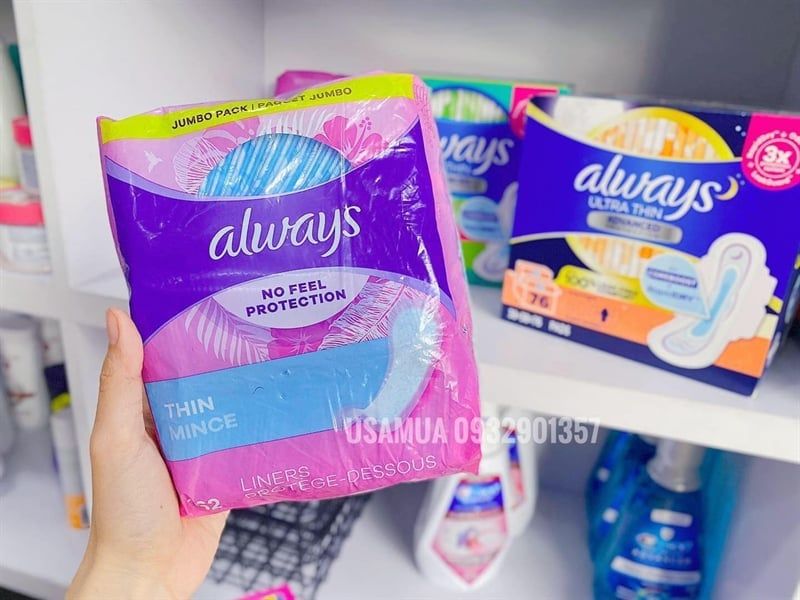 Băng Vệ Sinh ALWAYS Daily Liners No Feel Protection Thin Mince, 162 Miếng