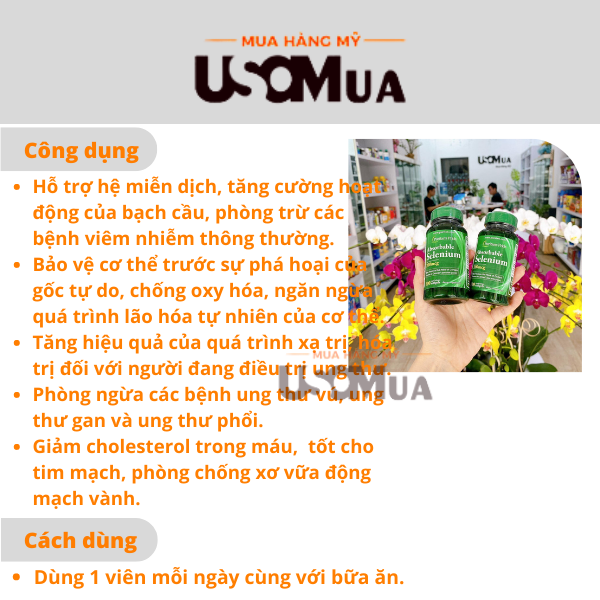 Viên Uống PURITAN’S PRIDE Absorbable Selenium 200mcg