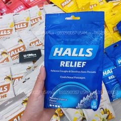 Kẹo HALLS Relief Relieves Coughs & Soothes Sore Throats, 30 Viên