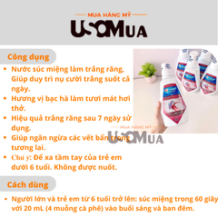 Nước Súc Miệng CREST 3D White Glamorous White Alcohol Free, Fresh Mint, 946ml