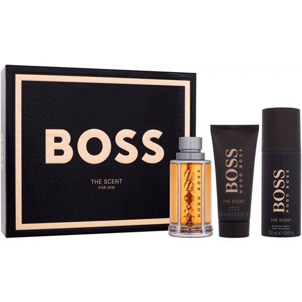 Set Nước Hoa HUGO BOSS Boss The Cent For Him EDT 100ml + Shower Gel 100ml + Deodorant Spray 150ml