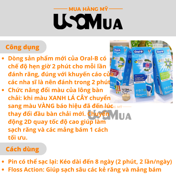 Bàn Chải Điện ORAL-B Vitality Plus Flosd Action