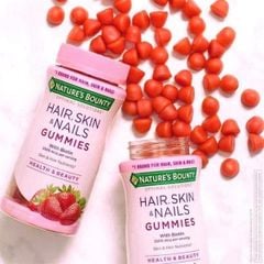 TPCN NATURE'S BOUNTY Hair, Skin & Nail Gummies With Biotin 2500mcg, Strawberry Flavored