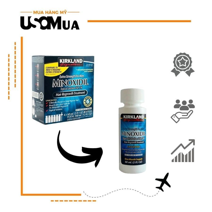 Dung Dịch Hỗ Trợ Mọc Tóc KIRKLAND Minoxidil 5% 60ml