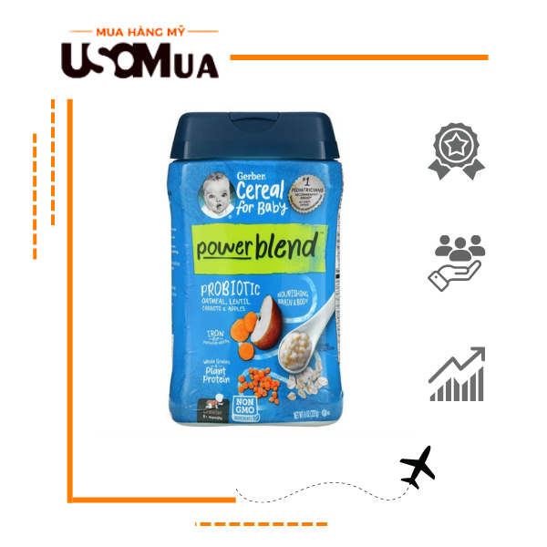 Bột Ăn Dặm GERBER Cereal For Baby Power Blend