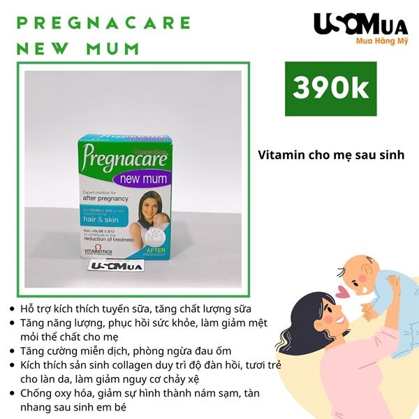 Viên Uống Bổ Sung Dinh Dưỡng Sau Sinh VITABIOTICS Pregnacare New Mum