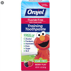 Kem Đánh Răng ORAJEL Fluoride-Free Berry Fun Cho Bé 3 Tháng - 4 Tuổi, 42.5g