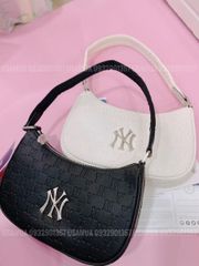 Túi Xách Nữ MLB NY Monogram Embossed Hobo Bang New York Yankees 3ABQS022N-50BKS-F