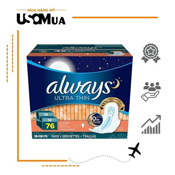 Băng Vệ Sinh ALWAYS Ultra Thin Advanced Protection, 76 Miếng