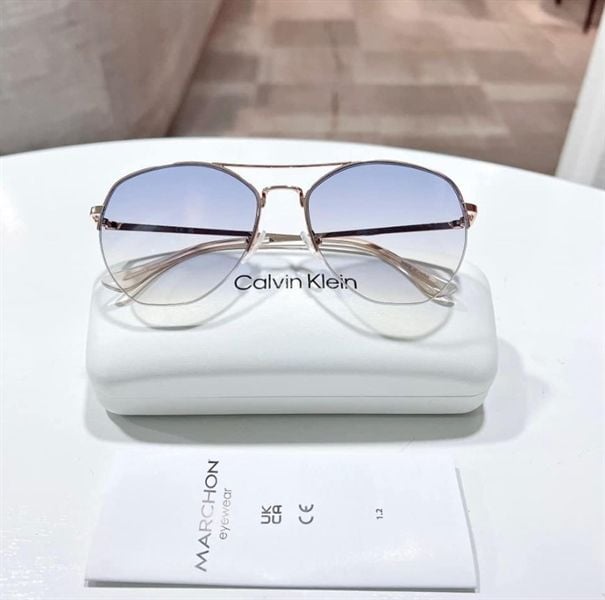 Kính CALVIN KLEIN Blue Gradient Pilot Ladies Sunglasses CK20121S-717 Size 57-17-140mm