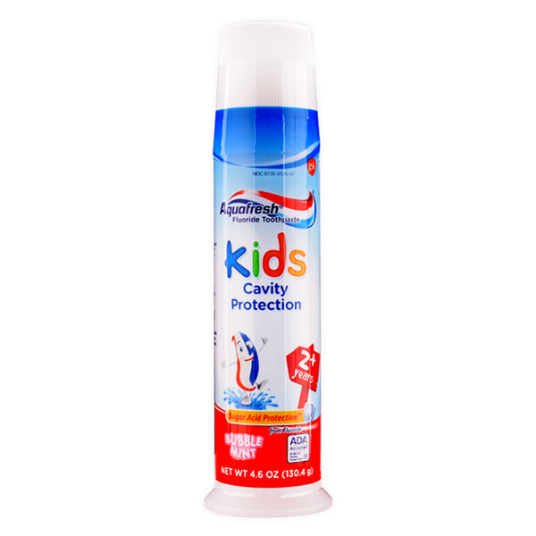 Kem Đánh Răng AQUAFRESH Kids Cavity Protection Bubble Mint 2 Years+, 130.4g