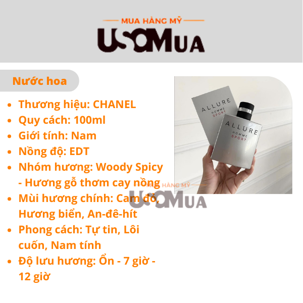 Nước Hoa Nam CHANEL Allure Homme Sport EDT