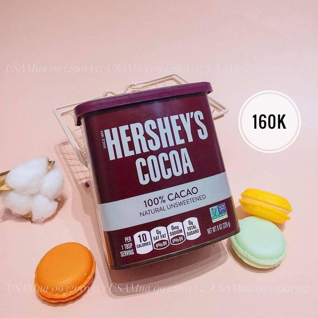 Bột Ca Cao HERSHEY'S Không Đường 100% Cacao