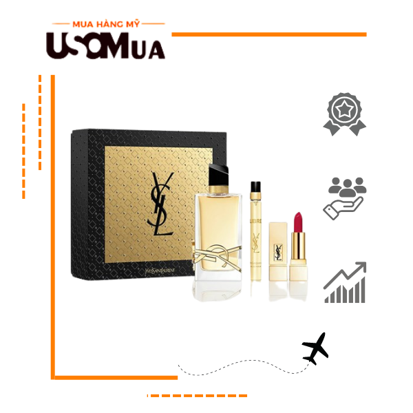 Set Nước Hoa Nữ YSL YVES SAINT LAURENT Libre EDP 90ml + EDP 10ml + Lipstick 1.3g