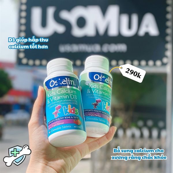 Viên Uống OSTELIN Kids Calcium & Vitamin D3 Berry Tingle Cho Bé 2+