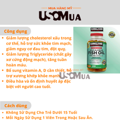 Viên Uống KIRKLAND Wild Alaskan Fish Oil 1400mg