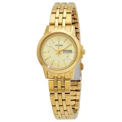 Đồng Hồ CITIZEN Quartz Gold Dial Yellow Gold-tone Ladies Watch EQ0603-59P