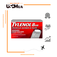 Viên Uống Giảm Đau TYLENOL 8hr Muscle Aches & Pain, With 650mg Acetaminophen