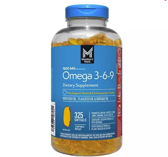 Viên Uống MEMBER'S MARK Omega 3-6-9 1600mg Dietary Supplement