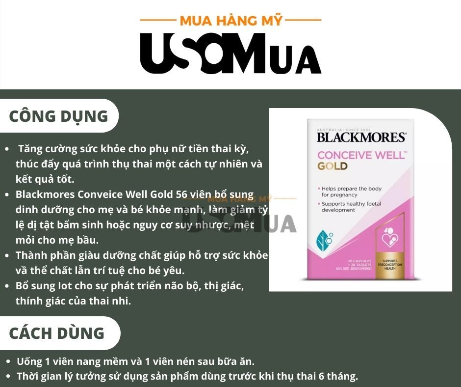 Viên Uống BLACKMORES Conceive Well Gold