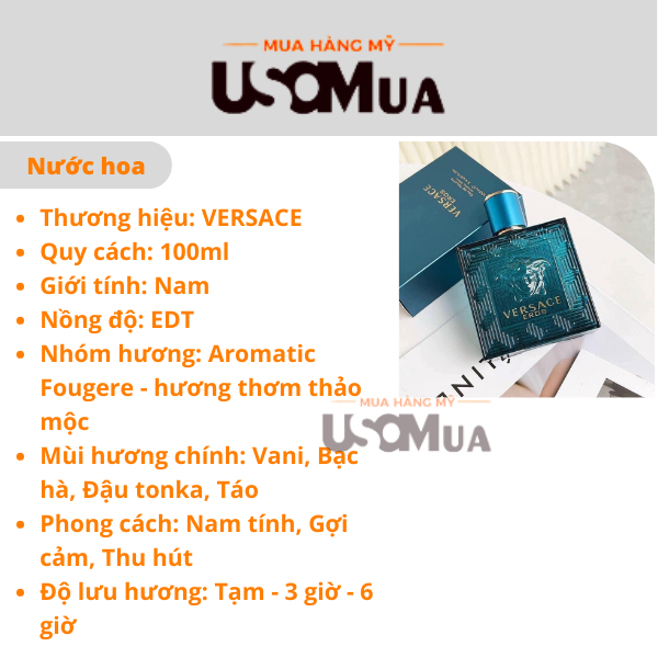 Nước Hoa Nam VERSACE Eros, Eau de Toilette